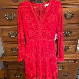 Altar’d State Red Lace Dress